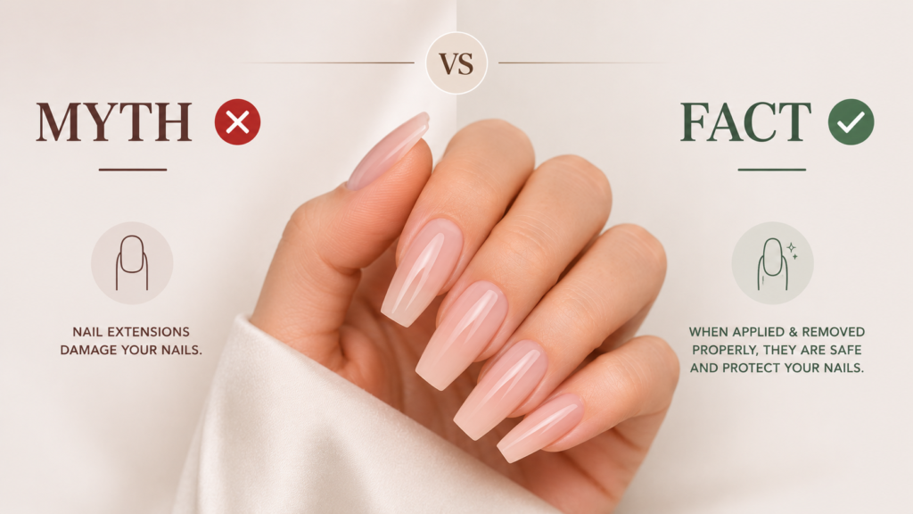 Myth vs Fact nail extensions infographic