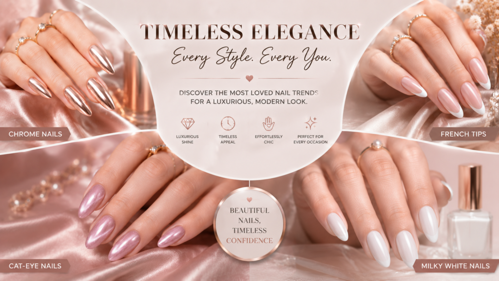 French, Cat-Eye & Milky White Nail Designs